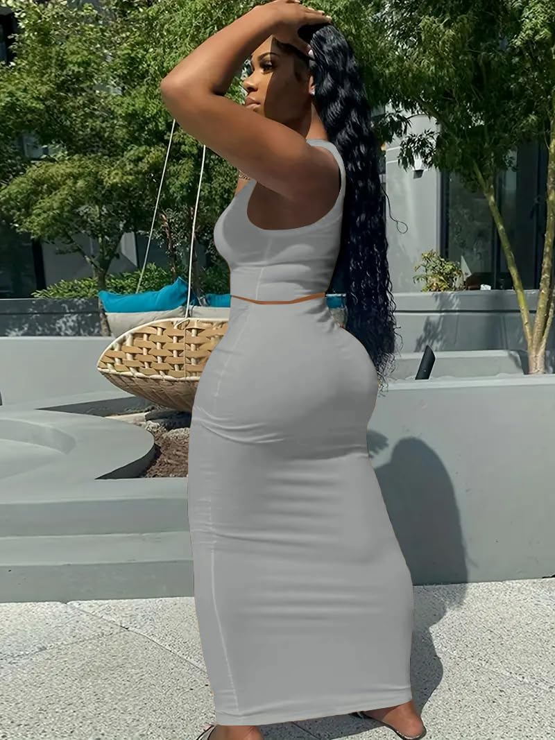 Nimsruc 2 Piece Outfits for Women Sexy Bodycon Skirt Set Summer Casual Matching Sets
