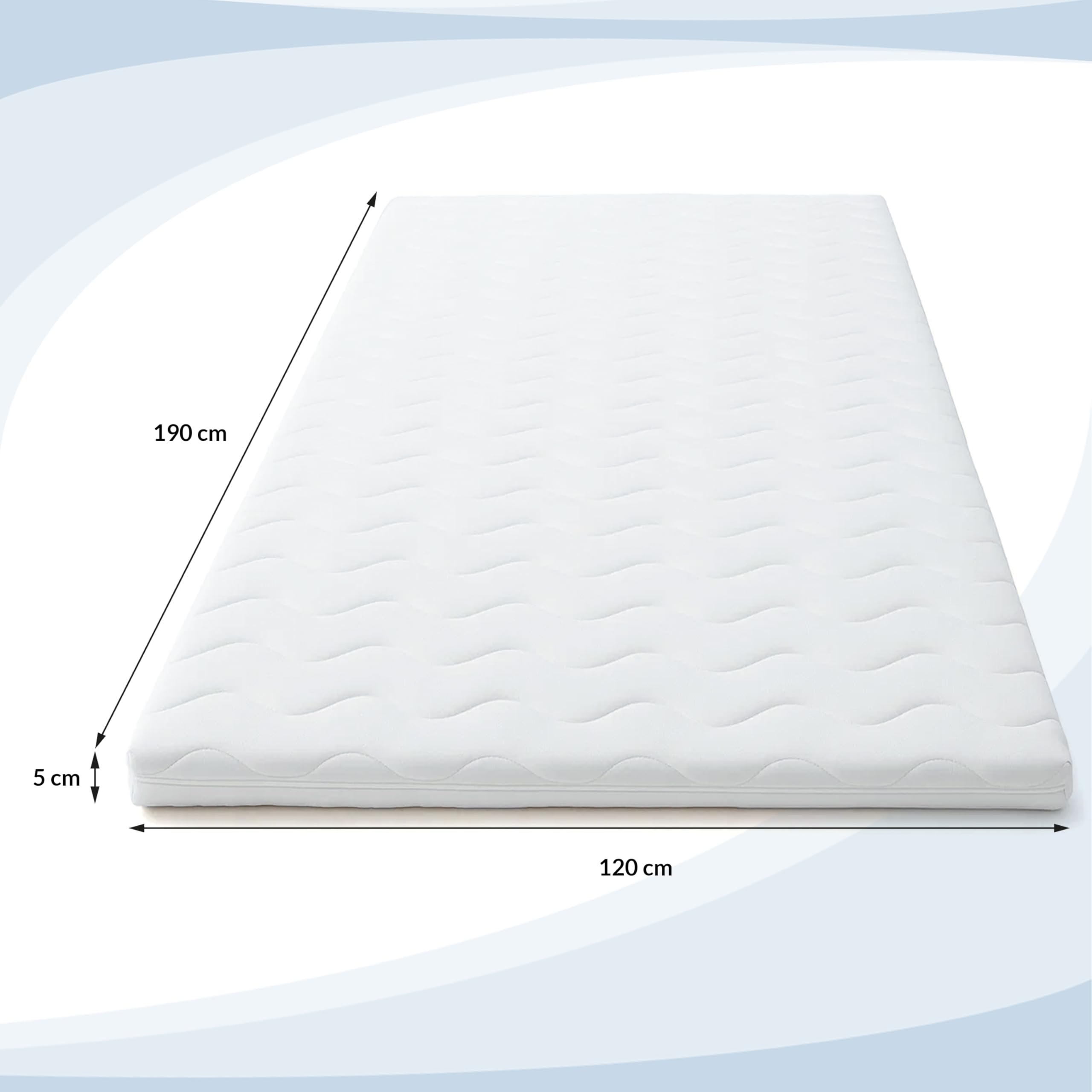 POKAR Matratzentopper 120x190 cm Kaltschaum | 5 cm orthopädischer Topper für Matratzen, Boxspringbetten | atmungsaktive Matratzenauflage, hypoallergen & waschbar bis 60 °C | für besseren Schlafkomfort