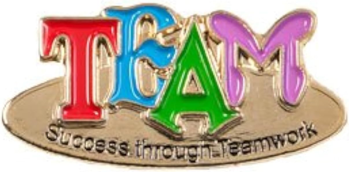 Team Spirit Lapel Pins – 10 “Success Through Teamwork” Enamel Pins for Recognition, Rewards, and Motivation