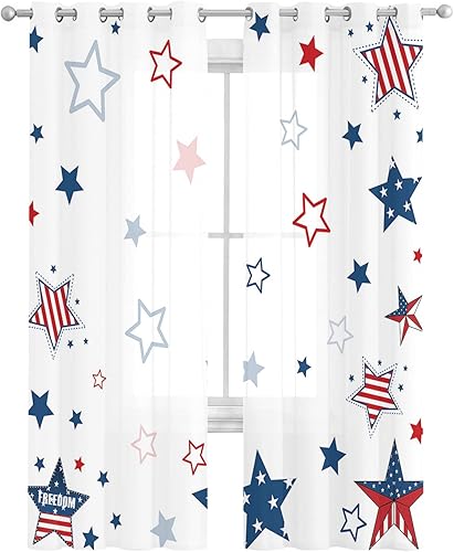 Miniatura 18 de Juego de 2 cortinas traslúcidas color blanco melocotón claro degradado de 45 pulgadas de largo, para cocina, dormitorio, sala de estar, puerta