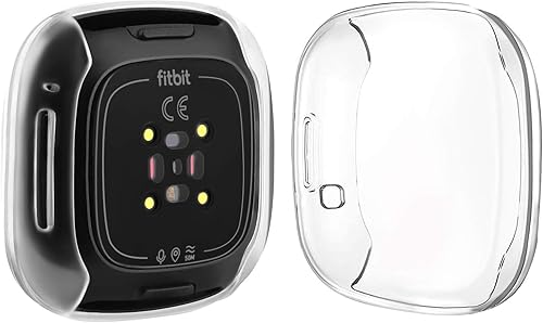 Miniatura 6 de Paquete de 3 Compatible con Fitbit SenseFitbit Versa 3, funda protectora de pantalla de TPU suave para reloj inteligente Fitbit Versa 3Sense