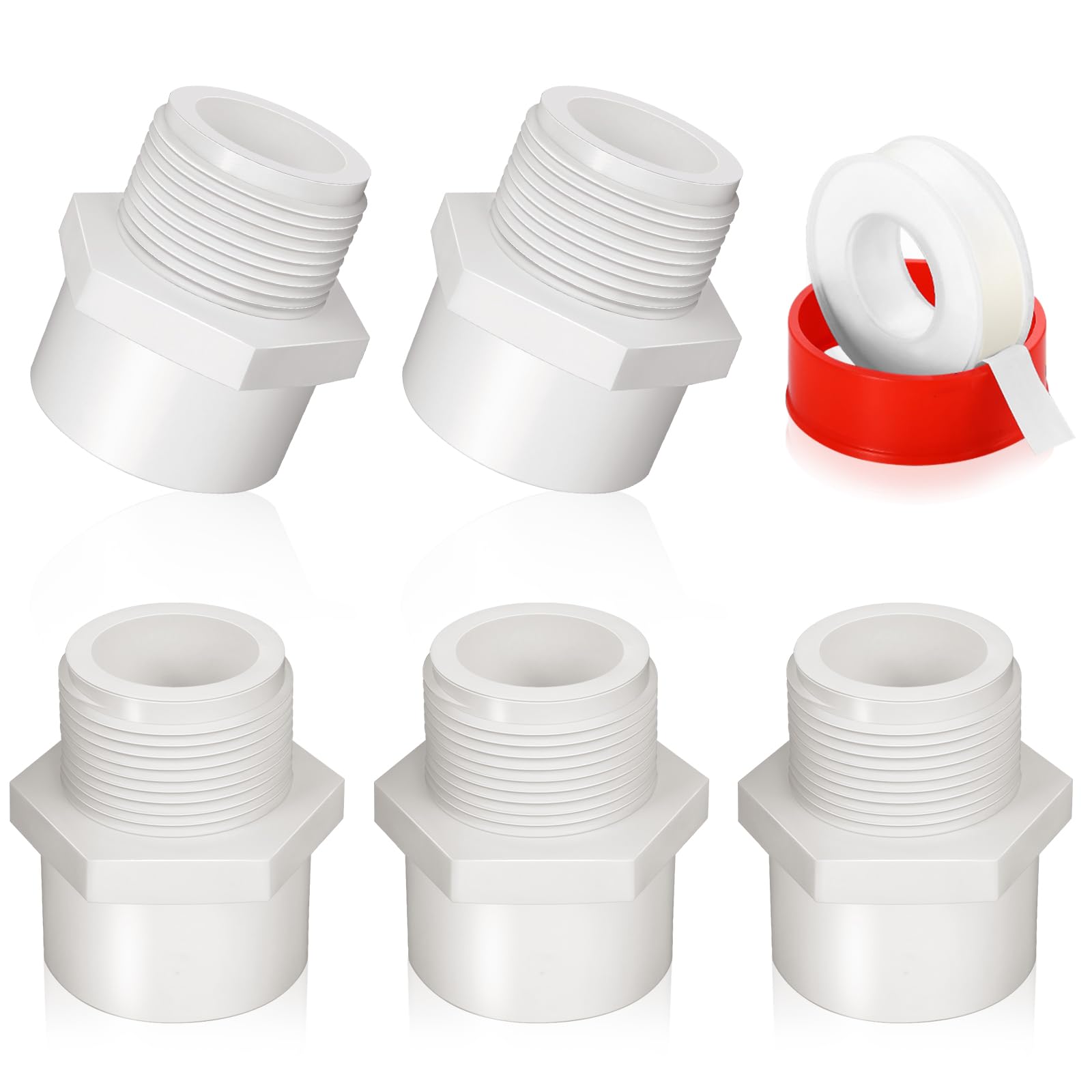 Boltigen 5Pcs 1-1/2 inch NPT Male Thread PVC Pipe Fitting Adapter