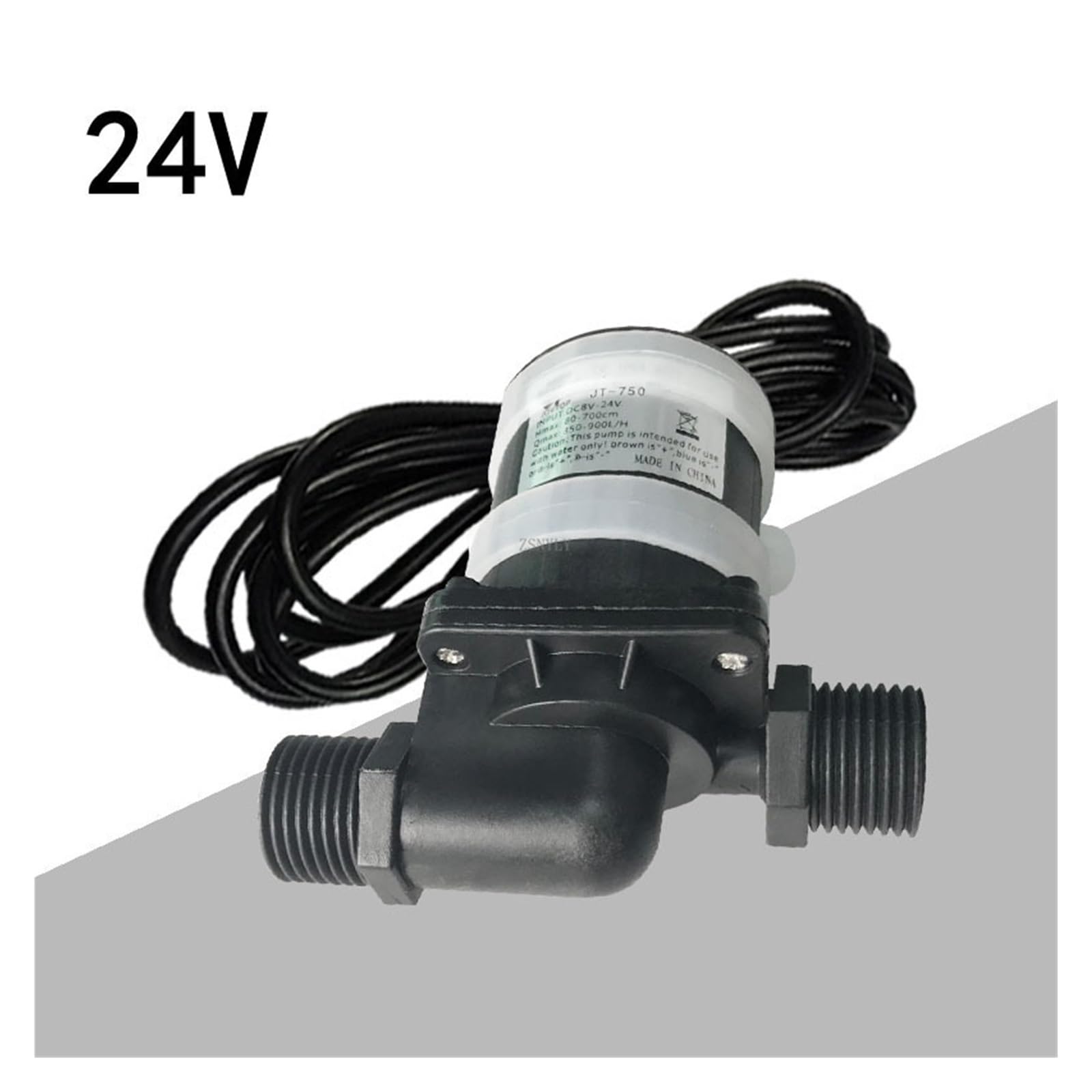 JT-750D DC 12V pompa wodna bezszczotkowy silnik pompy 1/2 ''5/8'' gwint Max 7M 900L/H wyjątkowo cicha myjnia samochodowa Gardon za pomocą pompy(6-12V JT-750D5)
