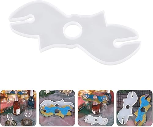 Miniatura 8 de EXCEART Moldes de resina para botella, soporte para copas de vino, moldes de resina epoxi, moldes de fundición de silicona para botellas de vino