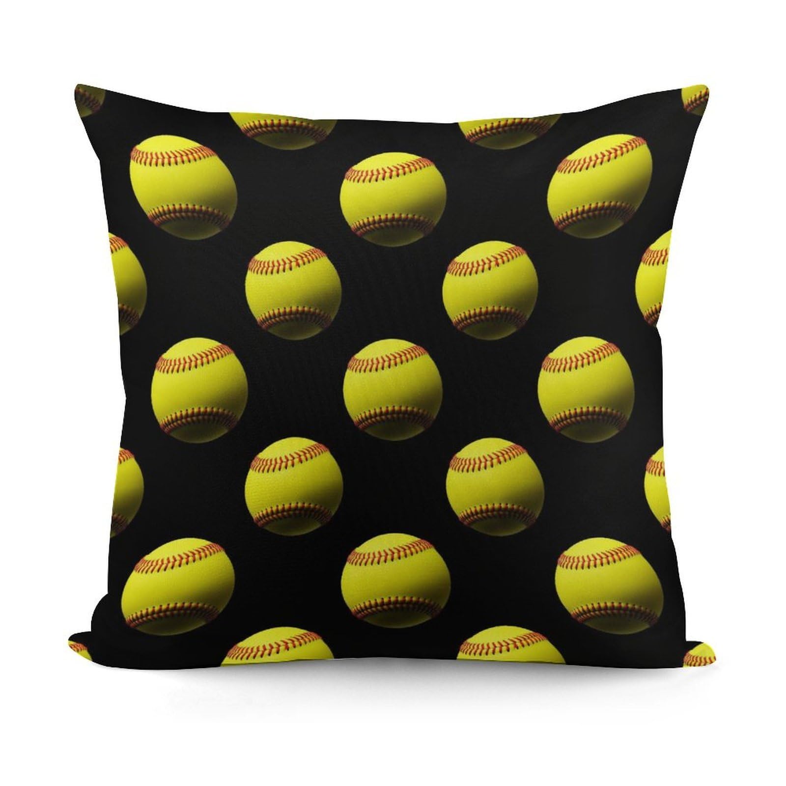 Smazdfxx Picture(263) Fashion Decorative Throw Pillow Covers Couch Cushion Case Soft Softball Black Pillowcases For All Seasons