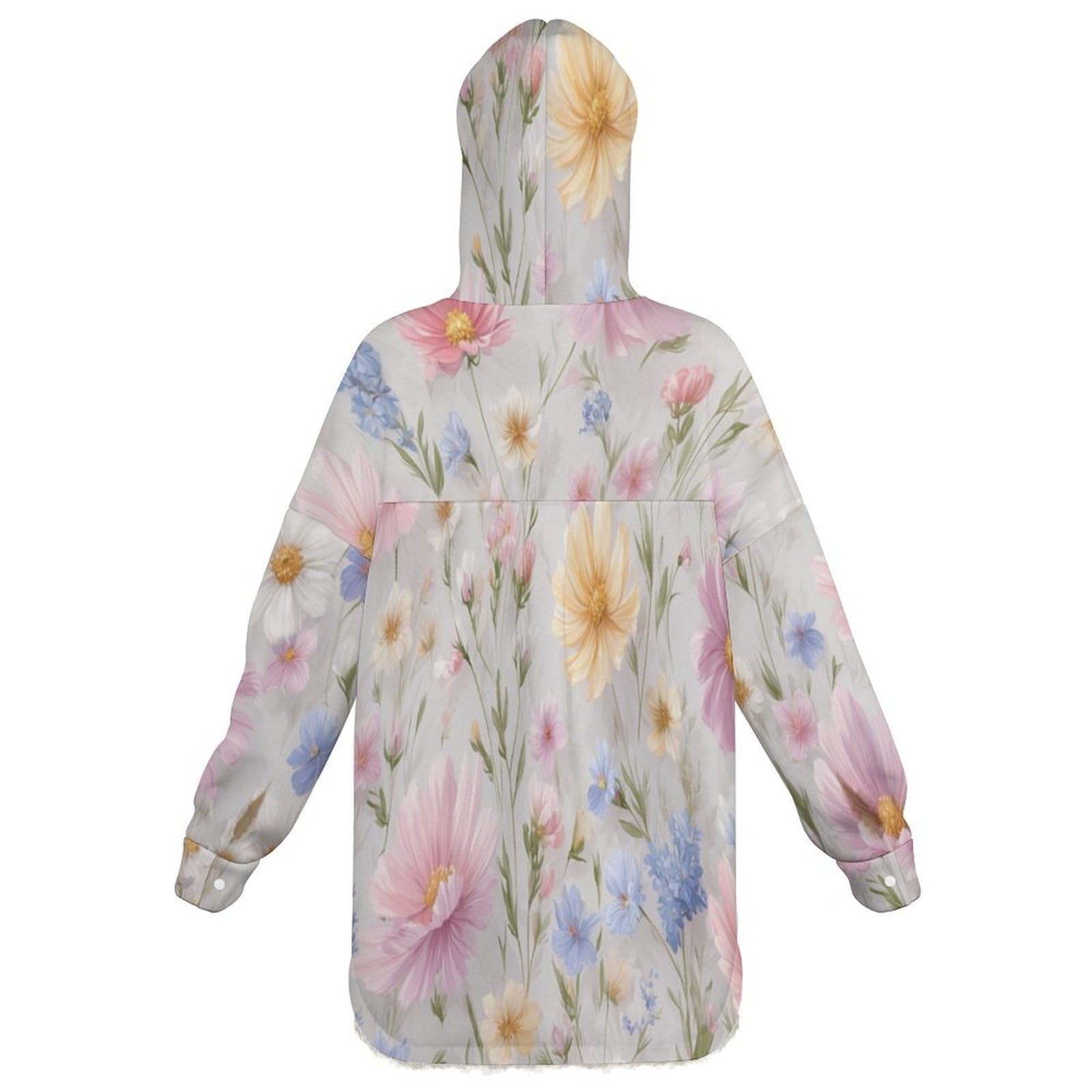 Sudadera Invierno con Capucha de Forro Polar Mujer Jardín Feliz Cálido Hoodies a Manga Larga Felpa Sudadera con Bolsillos, Púrpura Claro
