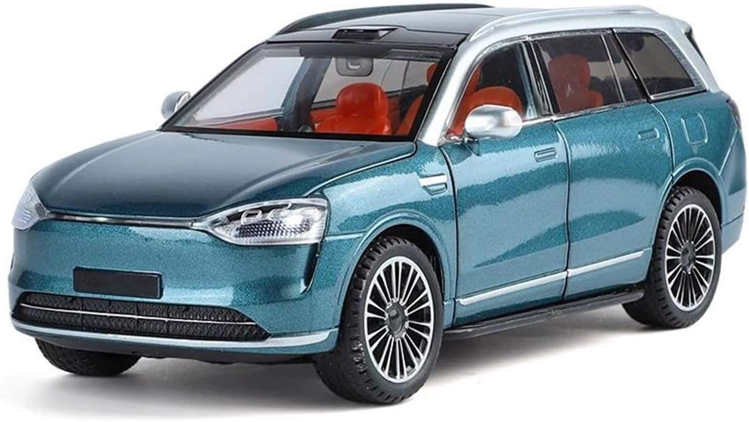 Decorative Car Model 1:24 for M9 SUV New Energy Vehicle Diecast Metal Alloy Scale Model Mantelpiece Decoration Perfect for Gifting(Blue)