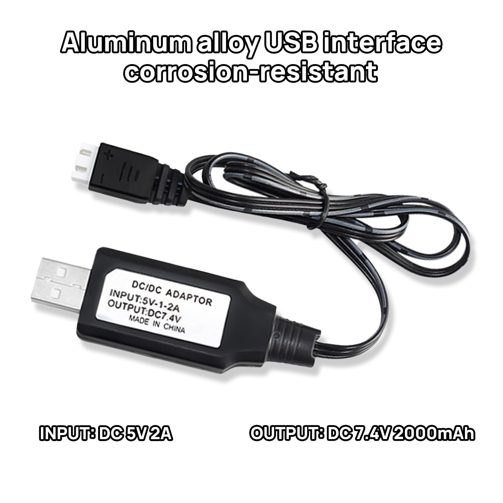 2 batterie agli ioni di litio 7,4 V 2000 mAh 15C 2S con connettore SM-2P ad alte prestazioni con 2 caricabatterie USB per auto RC, camion RC e barche RC