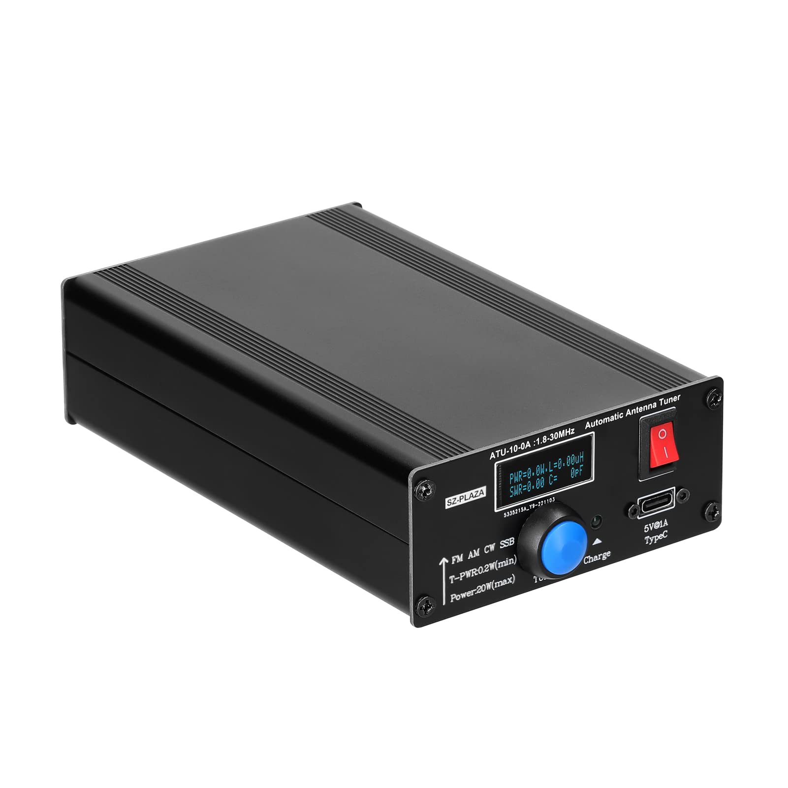 ATU-10-0A - Sintonizzatore automatico per antenna a onde corte, 20 W, 1,8-30, alloggiamento in lega di alluminio, calibro a onde corte