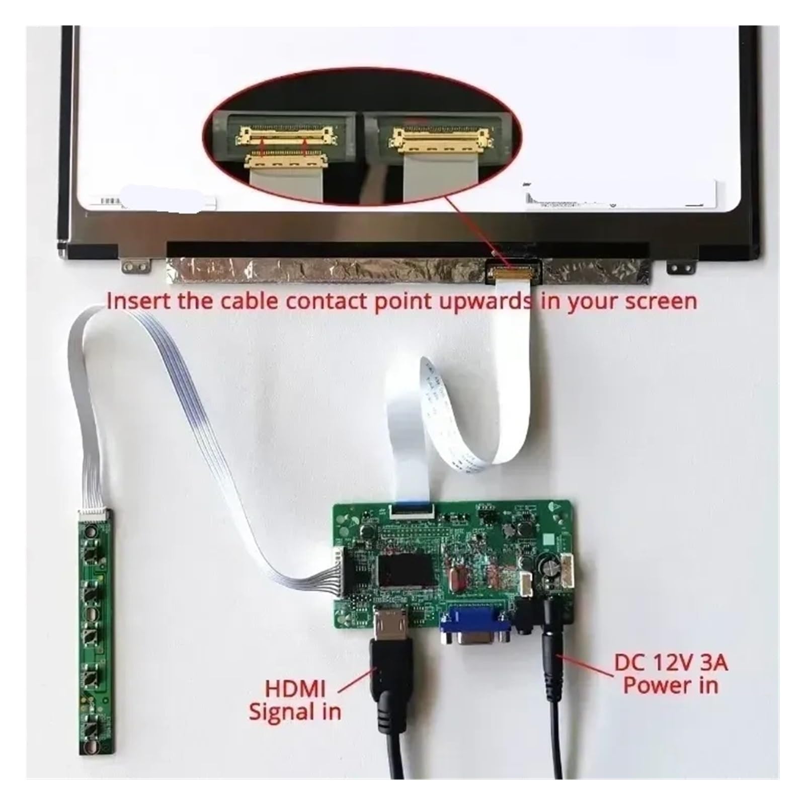 for LP173WF4 N173HGE N173HCE NV173FHM Bildschirm Stick Controller Board Kit 1920x1080 EDP 30 Pin HDMI + VGA 1920x1080 Laptops Monitor(for N173HCE-E41)