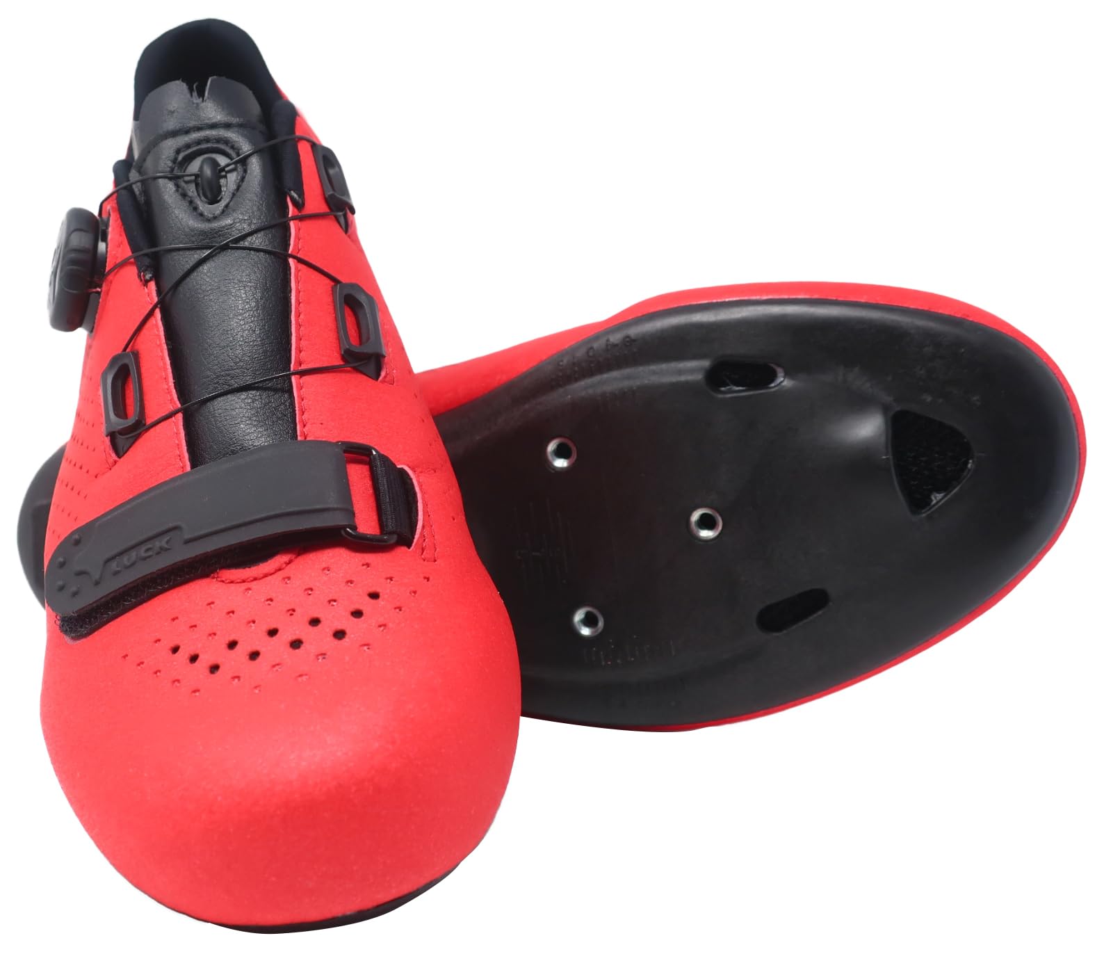 LUCK Flin Horma Ancha, Zapatillas de Ciclismo para Carretera, con Suela de Carbono y Cierre rotativo.