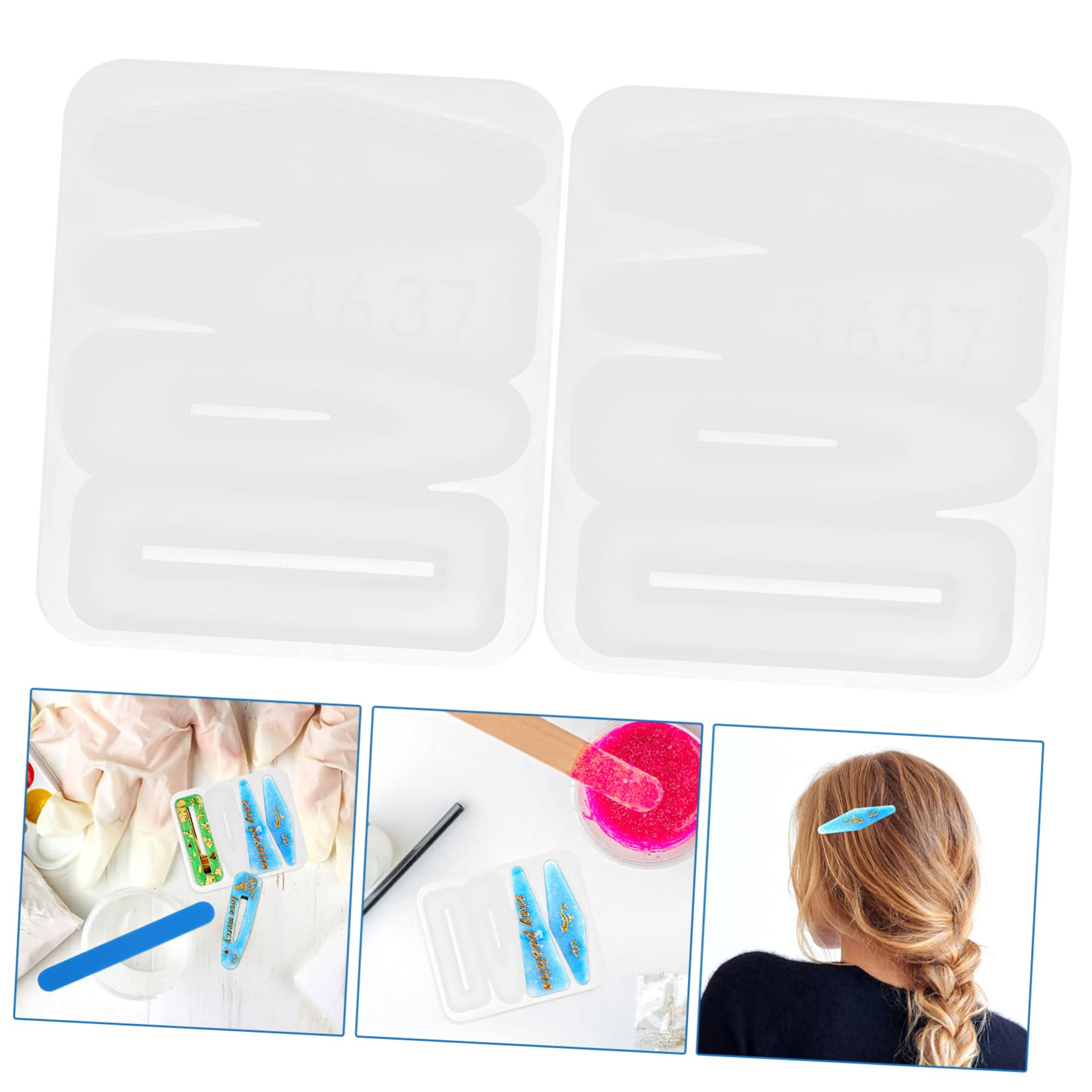 Uonlytech 5 Set Stampo Per Forcine Per Piccole Forcine Per Fermagli Per Accessori Per Stampo In Resina Per Donne Stampo In Silicone Fai Da Te 2 pezzi*5