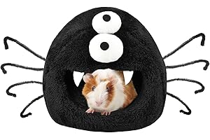Vehomy Guinea Pig Bed Halloween Pumpkin Shape, Small Animal Warm Burrow Bed,...