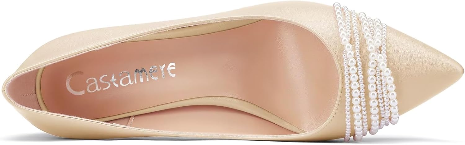 Castamere Women Slip-on High Heel Pointed Toe Pumps Prom Matte 8.5CM Heels C1