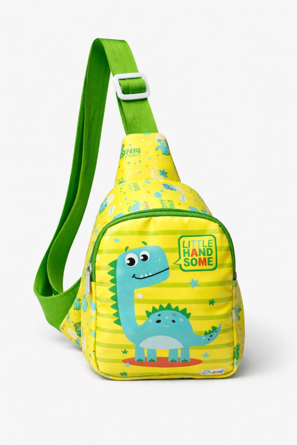 Kids Dinosaur T-Rex Chest Bag (20 × 13 cm) – Cute Cartoon Jungle Sling Shoulder Bag for Boys & Girls, Small Lightweight Front Crossbody with Zip Compartment