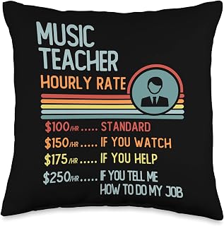 Musician Hourly Rate T-Shirt Retro Job Title Throw Pillow