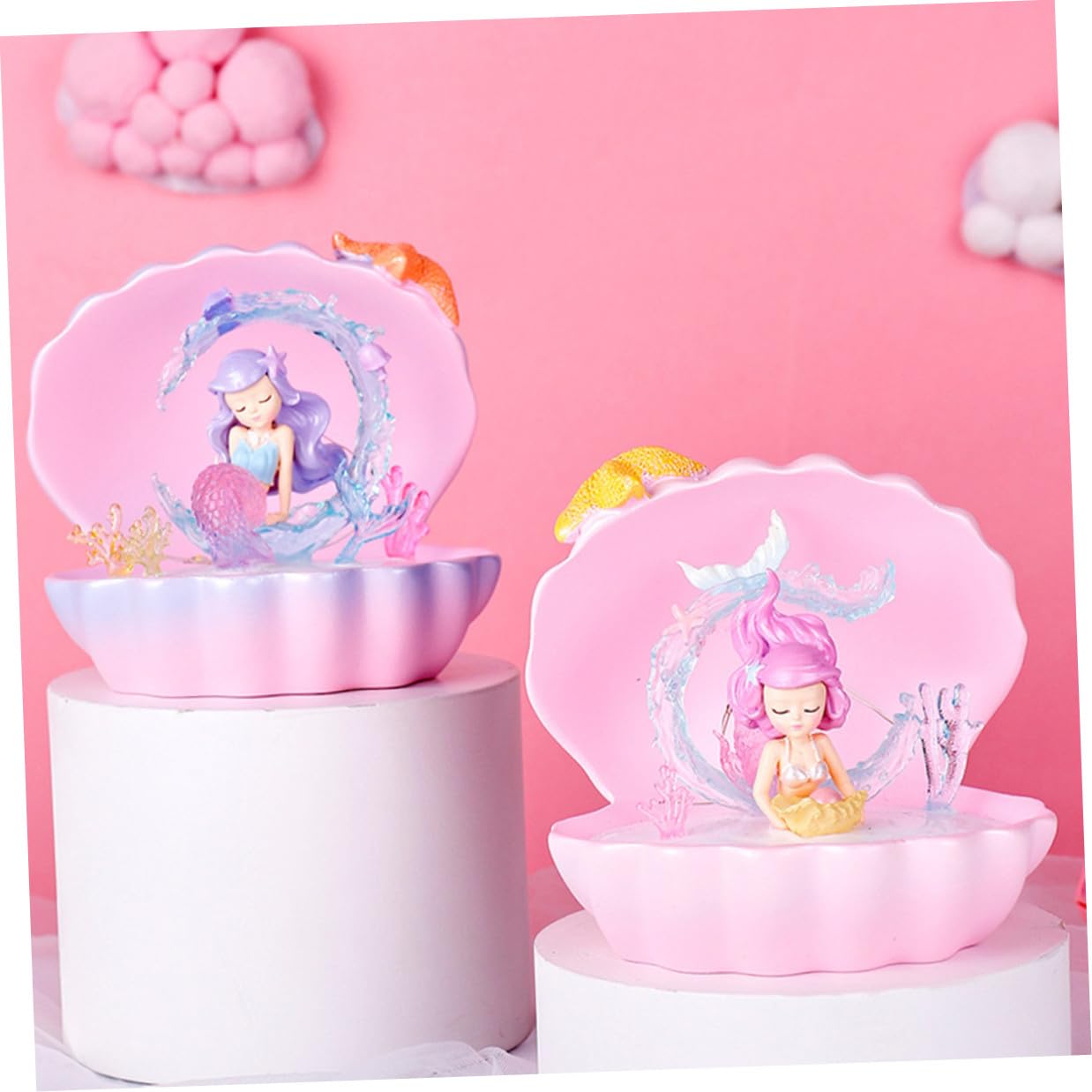 Lampe de Chevet Sirène Décorative et Lumineuse Rose en Résine pour Bureau, Présent D'anniversaire Fille, Décoration de Chambre Ado Romantique