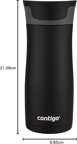 Miniatura 154 de Contigo Autoseal West Loop - Taza de viaje de acero inoxidable con aislamiento de vacío (16 oz, acero inoxidable/azul Mónaco, 2 unidades)