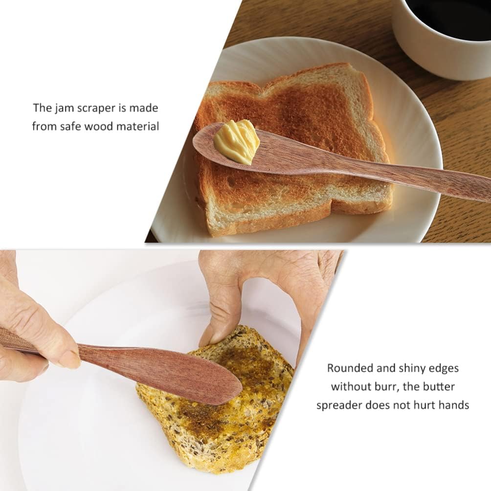 6pcs Wooden Butter Spreaders for Breakfast Jam and Cream