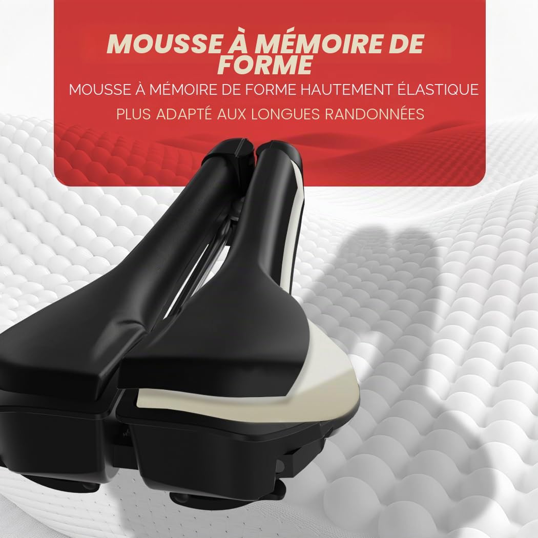 Selle de vélo avec Largeur réglable en continu - Siège de vélo Confortable et respectueux de la Prostate pour VTT, vélo de Route, vélo de Ville et Train à Domicile