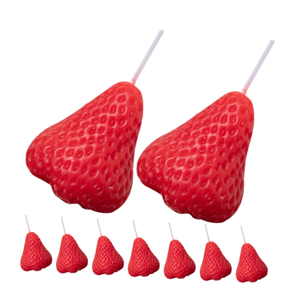 Set 9 Candele Profumate alla Fragola, Piccole Candele Decorative a Forma di Fragola per Aromaterapia, Idee Regalo per Matrimoni, Compleanni e Decorazioni Casa