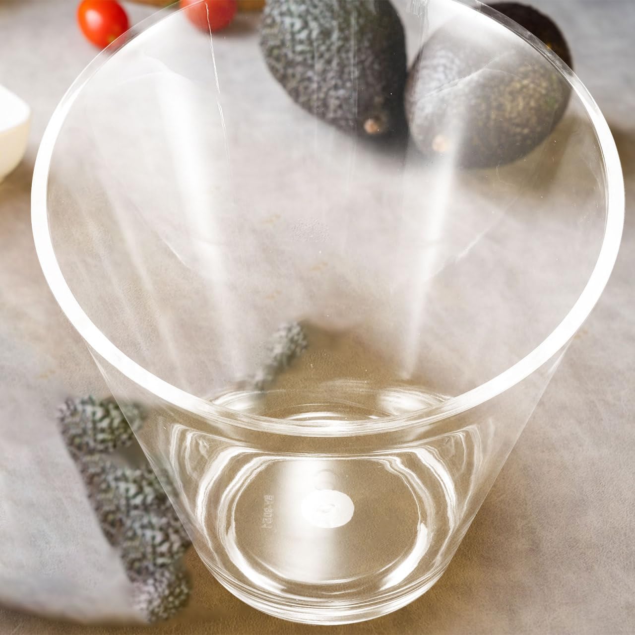 Luxshiny Transparent Salad Bowl Slant Cut Bowl Acrylic Salad Clear Snack Food Serving s Snack Container for Dessert Fruit Vegetable Oatmeal Popcorn (19cm) Vegetable Serving