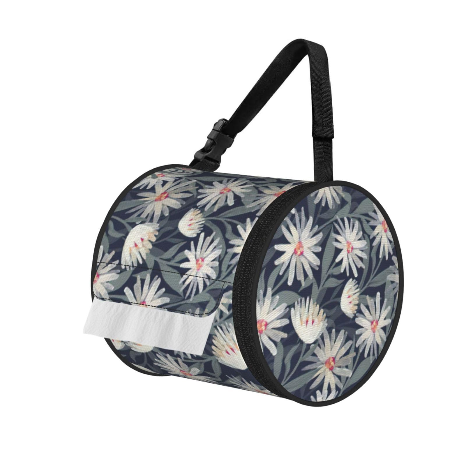 Daisy 2 Print Fashion Tissues Organizer Box, Hanging Tissue Holder For Purse Coins For Car Office Daily Outing
