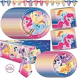 My Little Pony Birthday Decorations | Serves 16 | Party Banner, Tablecloth, My Little Pony Plates and Napkins, Sticker | Officially Licensed
