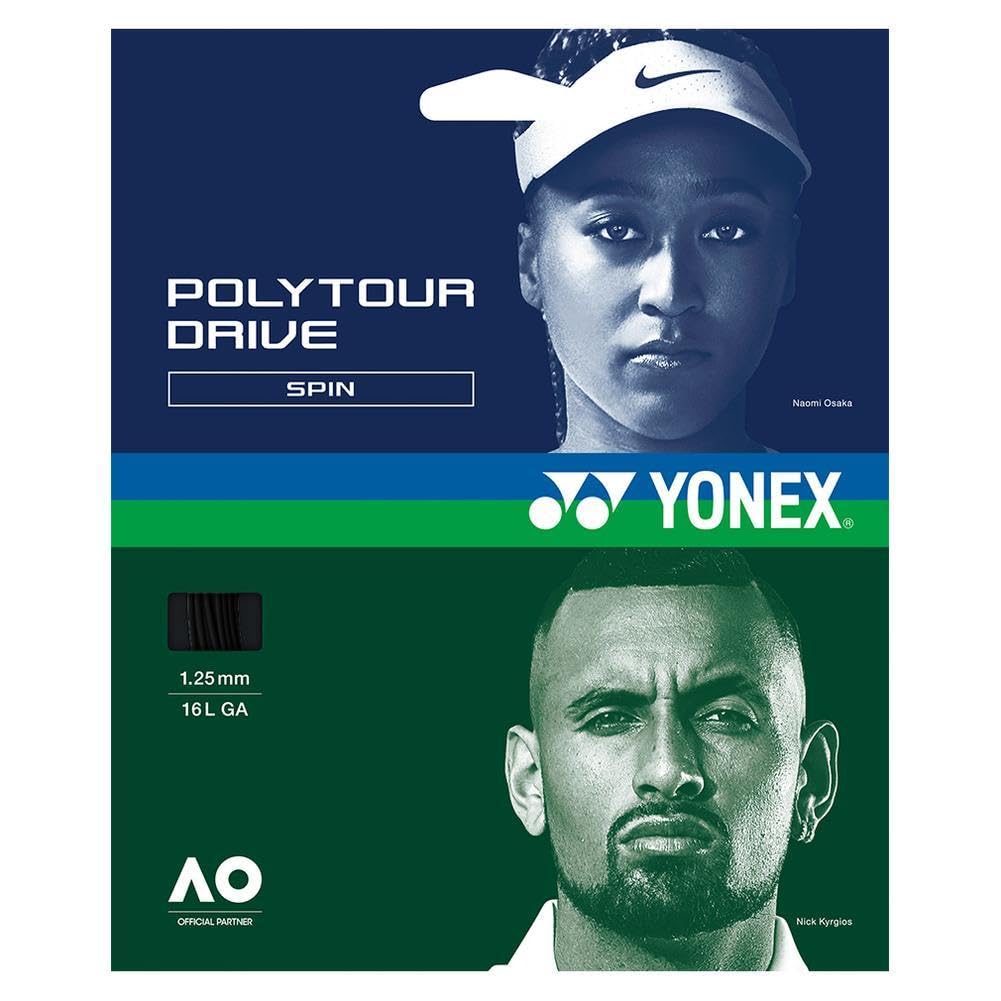 YONEX POLY TOUR DRIVE 125/16L Tennis String Black (OTHER WOMENS LS M)