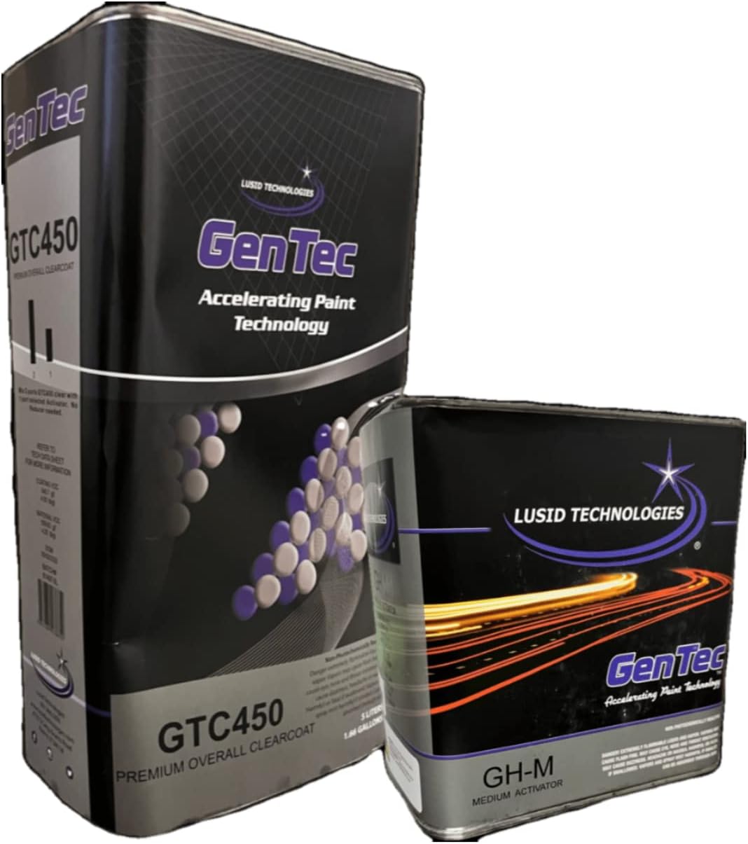 GenTec GT4505L Premium High Gloss 2K Automotive Professional Overall Clear Urethane CLEARCOAT Universal Clear 2:1 Fast KIT European Style W/Medium Activator Kit