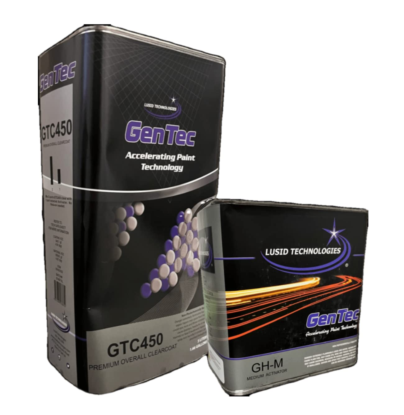 GenTec GT4505L Premium High Gloss 2K Automotive Professional Overall Clear Urethane CLEARCOAT Universal Clear 2:1 Fast KIT European Style W/Medium Activator Kit