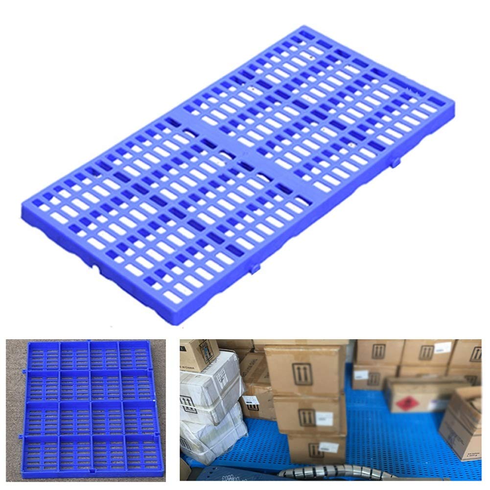 LIANGJUN Plastic Pallets, Polyethylene Waterproof Sturdy Grid Moisture-proof Board Cut Off Modular Store Garage Indoor, Outdoor (Color : Blue-5pack, Size : 60x30x3cm)