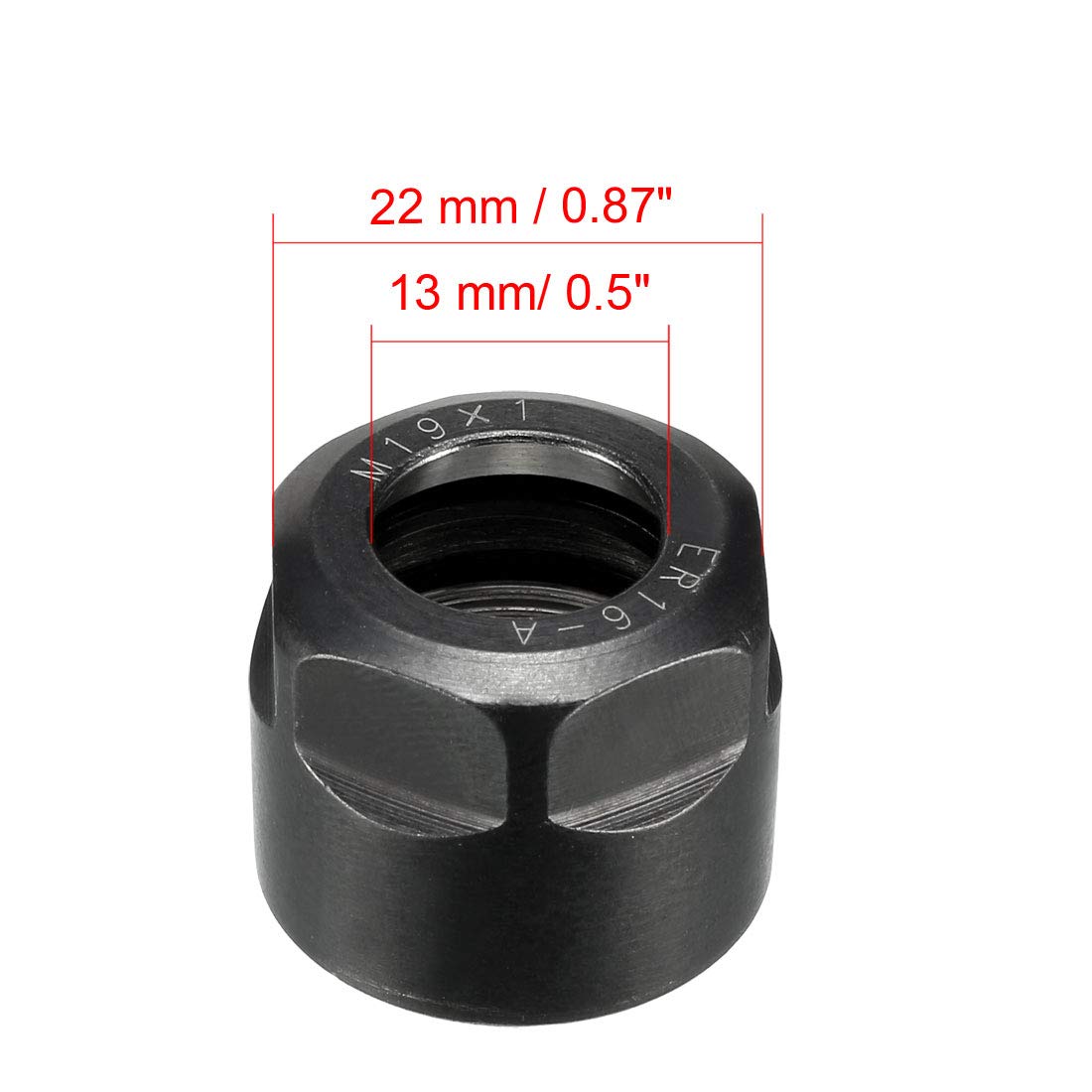 ER16 Collet Clamping Nut (A-M Type, M19x1.0 Thread) - CNC Milling Chuck Holder, Dynamic Balancing, For Tool Holders