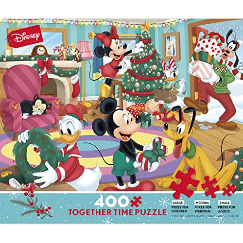 Ceaco 2320-9 Disney Holiday - Together Time - Mickey & Friends Holiday - 400 Piece Jigsaw Puzzle thumb #1