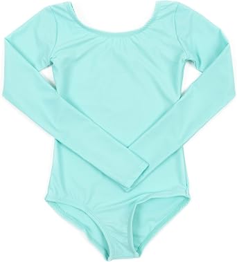 Leveret Girls Leotard Basic رقص باليه طويل الأكمام رقص Leotard (2T-14 سنة) مجموعة متنوعة من الألوان