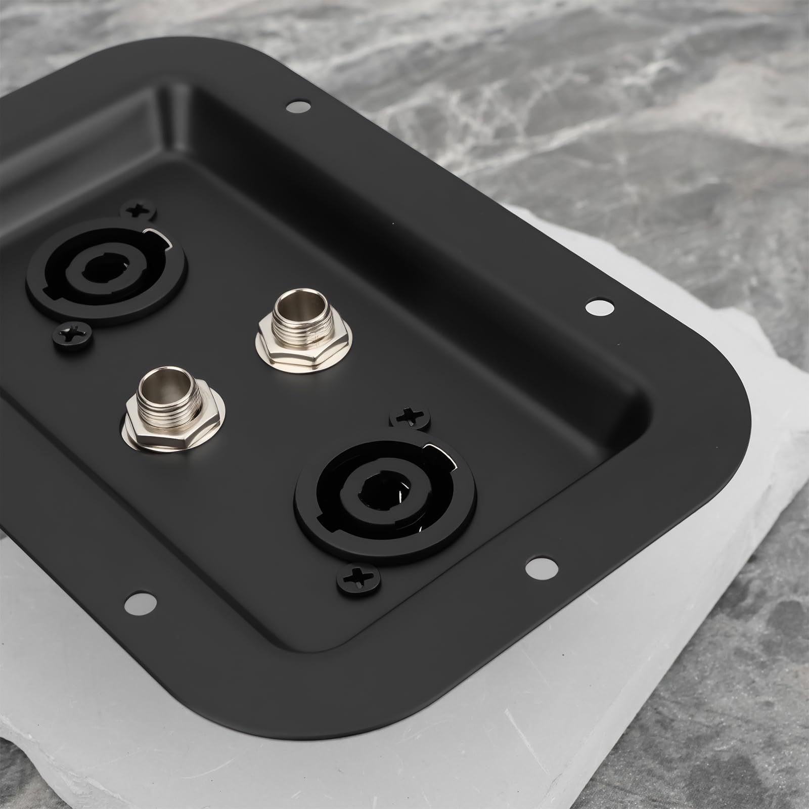 Create idea Piastra jack per altoparlanti con doppio SpeakON NL4 e jack femmina da 1/4" compatibile con altoparlanti PA