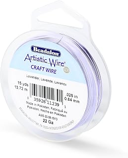 Artistic Wire, 22 Gauge Tarnish Resistant Colored Copper Craft Jewelry Wrapping Wire, Lavender, 15 yd