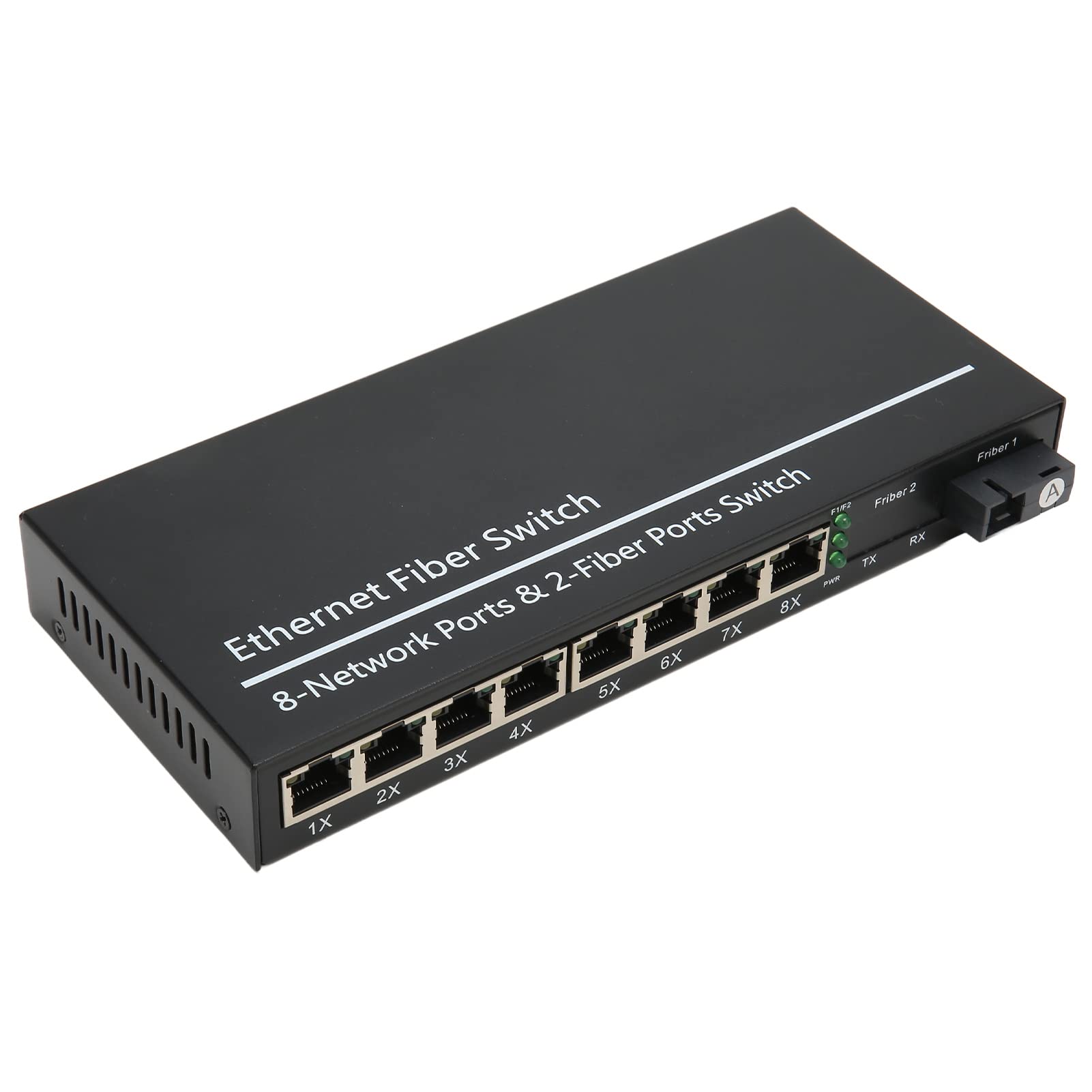 Gigabit Ethernet Switch, 9 Port 10 100 1000M, Single Fiber Single Mode Tx1310nm, Plug and Play, LED Indicator, Metal Case, IEEE 802.3i 802.3u 802.3ab 802.3z, SFP RJ45 Ports (UK
