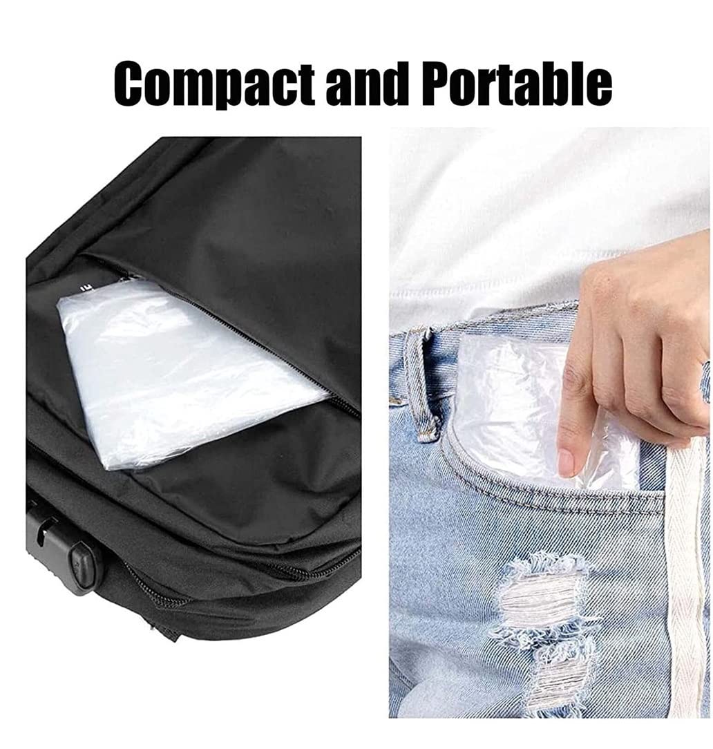 Impermeable Cape De Pluie Imperméable Long Jetable 10 Pièces, Poncho De Pluie Pliable en PE, Vêtements De Pluie Portables pour Trave Impermeable Homme Femme (Color : White, Size : One Size)