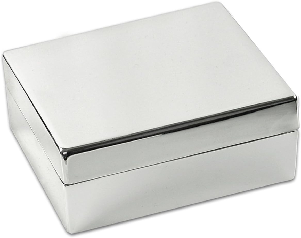 SILBERKANNE Jewellery Box Smooth 10 x 8 x 4 cm Silver-Plated Silver-Plated for Loved Jewellery such as Rings, Necklaces, Earrings etc