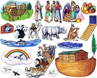 Noah's Ark Bible Felt Figures for Flannel Board Stories Noah Animals Ark Story Time Felts (Regular Precut (Adult apprx 4.75" Tall))