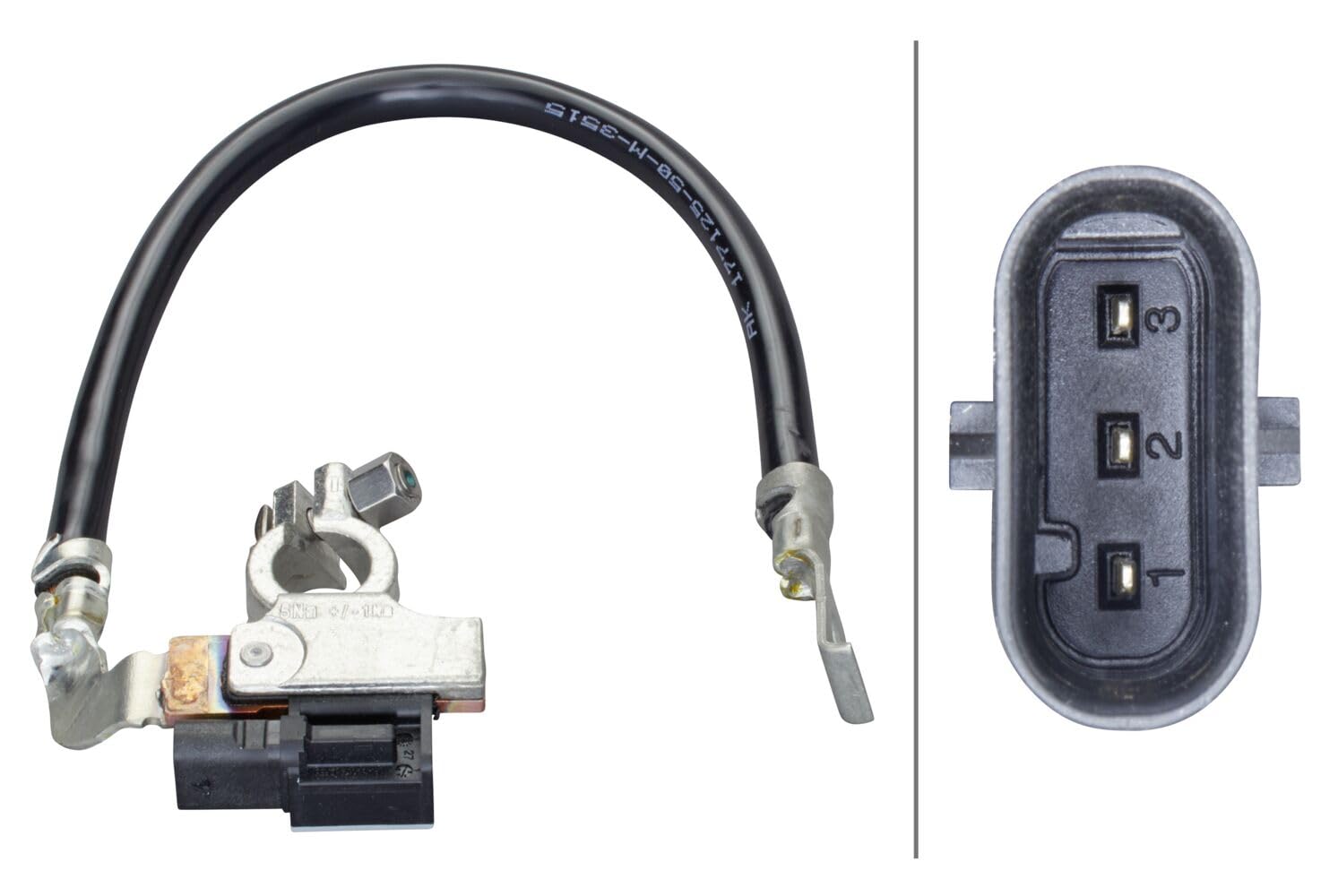 HELLA 6PK 010 562-921 Czujnik, zarządzanie akumulatorem - 12V - przykręcany - Przewodu: 340[mm]