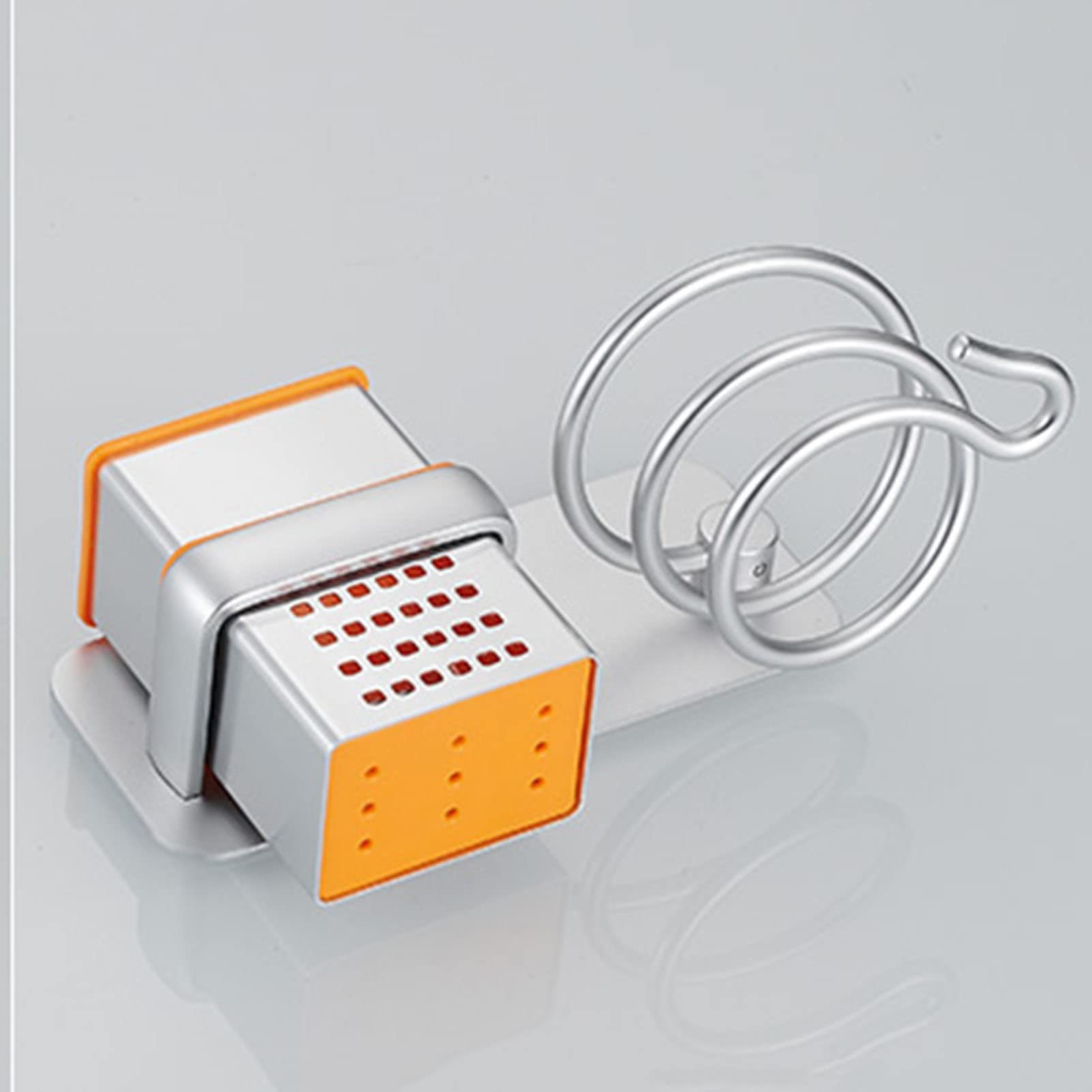 Soporte para secador de pelo montado en la pared, soporte de aluminio espacial, organizador de herramientas para el cabello para peines y clips