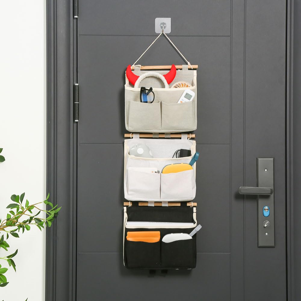 3 Sacs De Rangement Mural UTMACH - Poches Multifonctions - Lin Imperméable - Pour Bureau, Maison, RV
