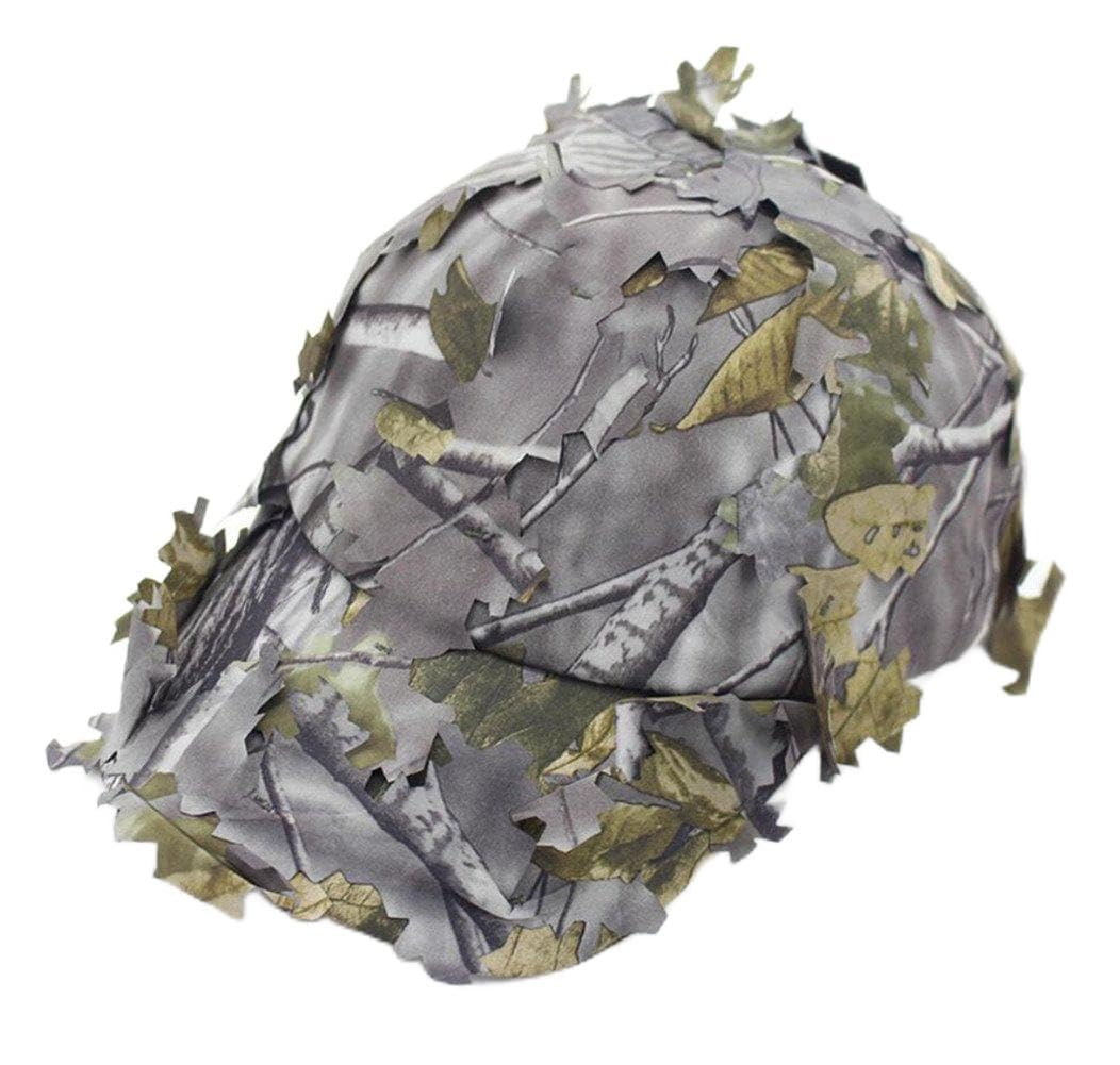 Sunris Men's Baseball Gray 3D Leaves Baseball Hats Jungle Woodland Camo Snipers For Airsoft Tactical Hunting Sunshade