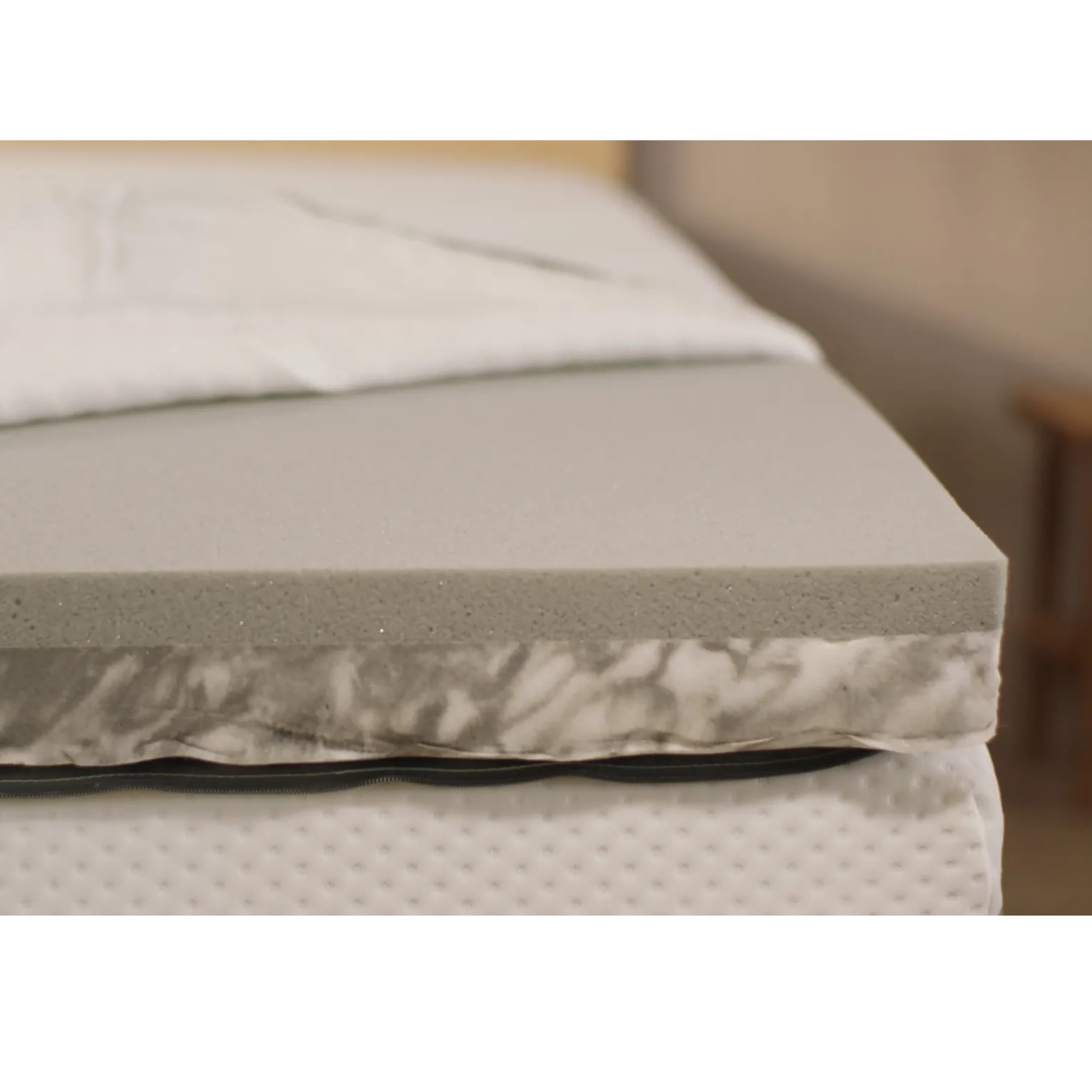 Surmatelas Emma Original Pro 140x190 cm, 8 cm | 2 Couches Thermorégulantes & Ferme | Mousse HRX | Housse Amovible et Lavable | Prolonge la Durée de Vie du Matelas