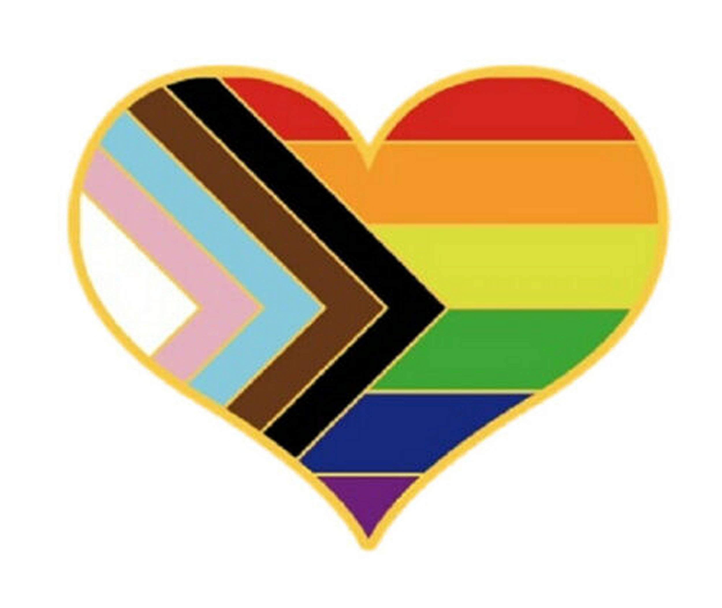 Smartbadge® Progress Pride LGBTQ Gay/Trans/Ethnic Minorities Rights Heart Lapel Pin Badge