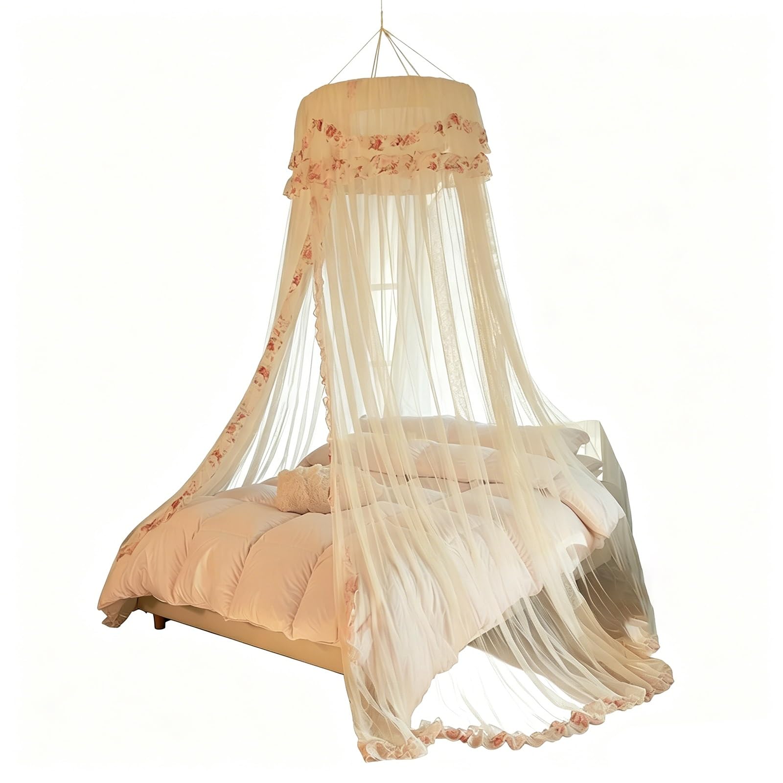 SARKEY Zanzariera Letto Baldacchino Per Bambina,Universale Cupola Mosquito Net,Principessa,Tenda Da Traspirante Sospesa Con Gancio Superiore,per Ragazze E Adulti