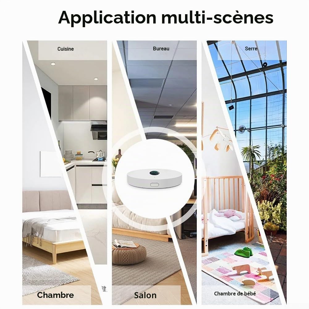 SPORTARC Capteur de lumière, capteur de luminance pour maisons intelligentes, compatible TUYA WiFi/ZigBee, ajustement automatique des niveaux de lumière, blanc, 1 unité
