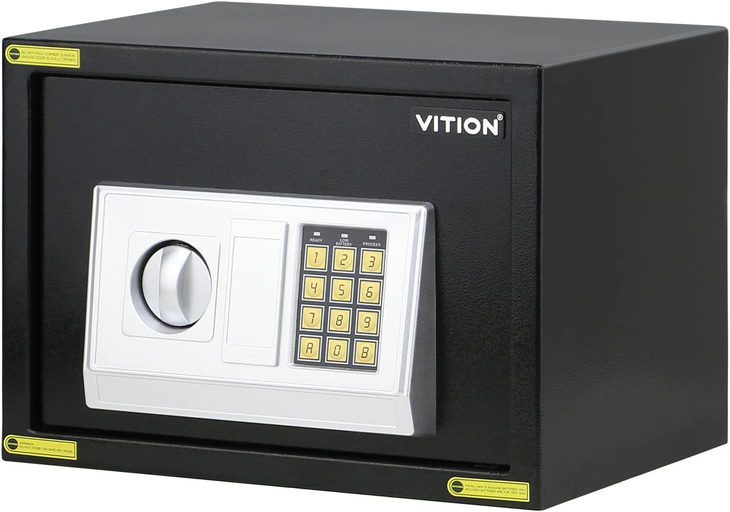Safe Box A4 Document Size with Digital and Key Lock for Home Office Protect Cash Money Jewelry Passport 25x35x25cm (Black)